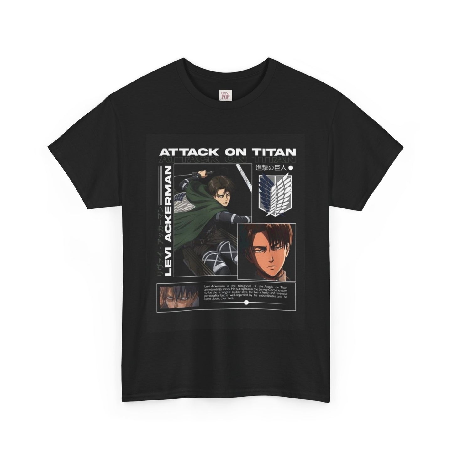 Attack On Titan Levi Ackerman Unisex Heavy Cotton Tee - Vibrant and Stylish Design for Otaku Heads