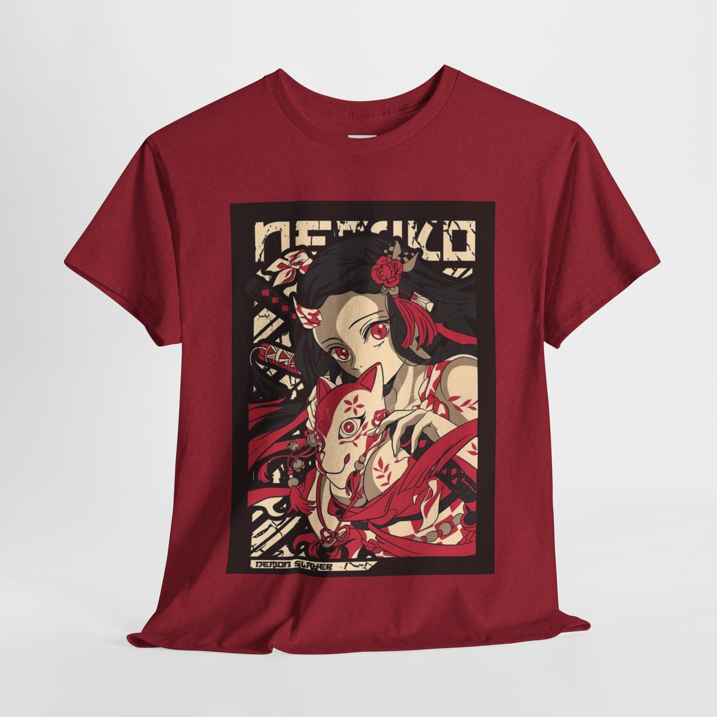 Demon Slayer Nezuko Kamado Unisex Heavy Cotton Tee - Vibrant and Stylish Design for Otaku Heads