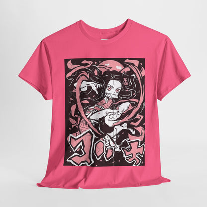 Demon Slayer Nezuko Kamado Unisex Heavy Cotton Tee - Vibrant and Stylish Design for Otaku Heads