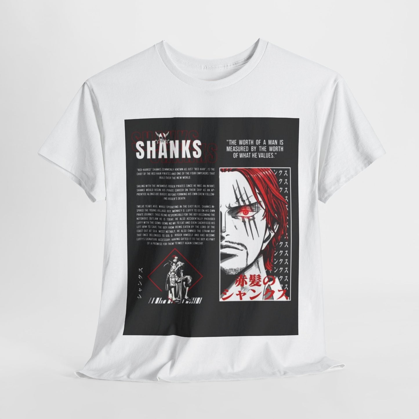 Shanks Inspired Unisex Heavy Cotton Tee - Anime Fan T-Shirt