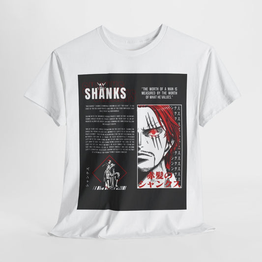 Shanks Inspired Unisex Heavy Cotton Tee - Anime Fan T-Shirt