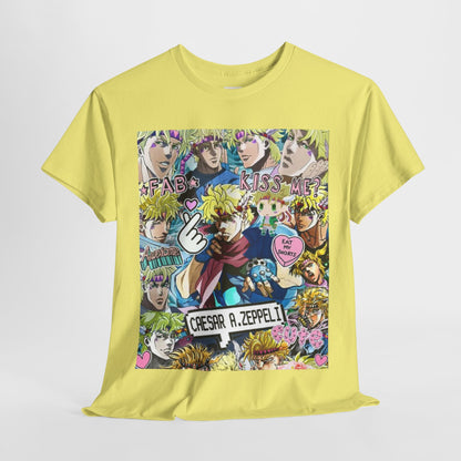 Jojo's Bizarre Adventure Caesar A. Zeppeli Unisex Heavy Cotton Tee - Vibrant and Stylish Design for Otaku Heads