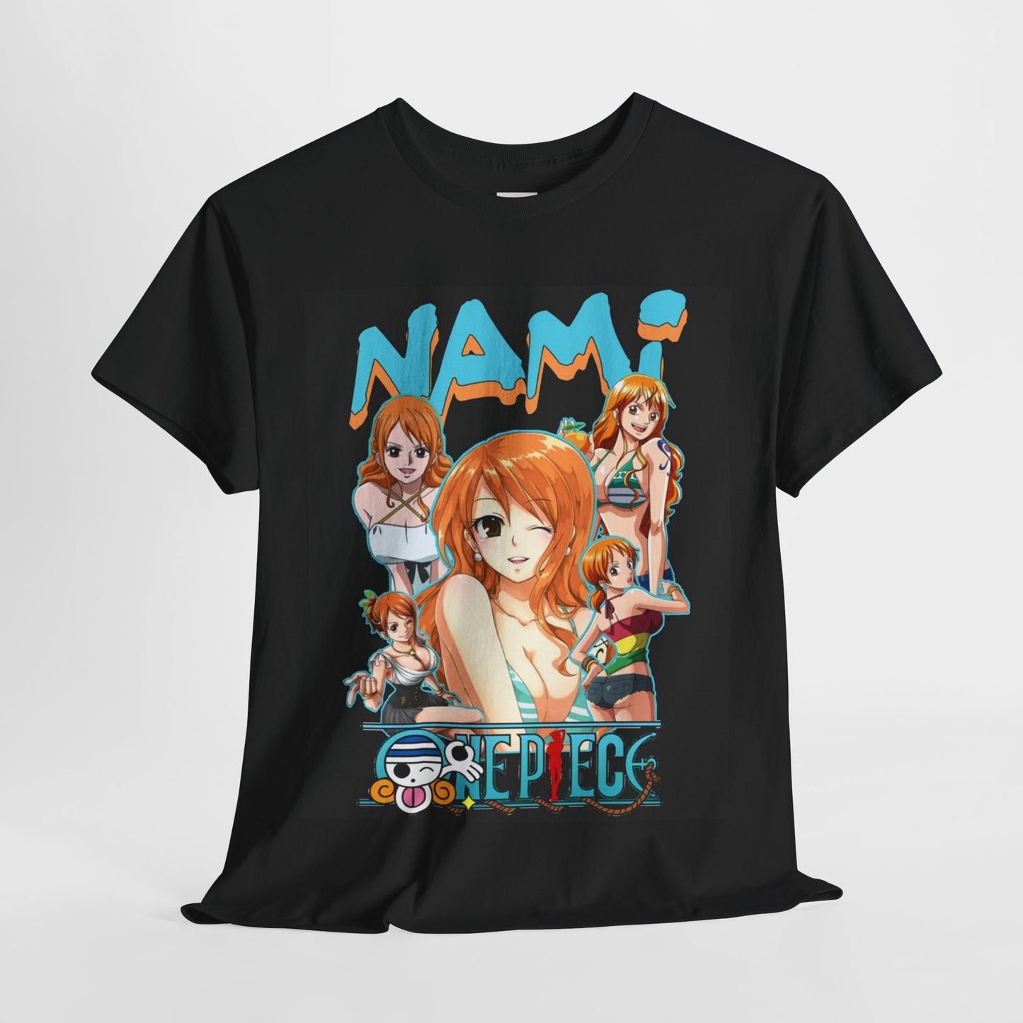 One Piece Nami Unisex Heavy Cotton Tee - Vibrant and Stylish Design for Otaku Heads