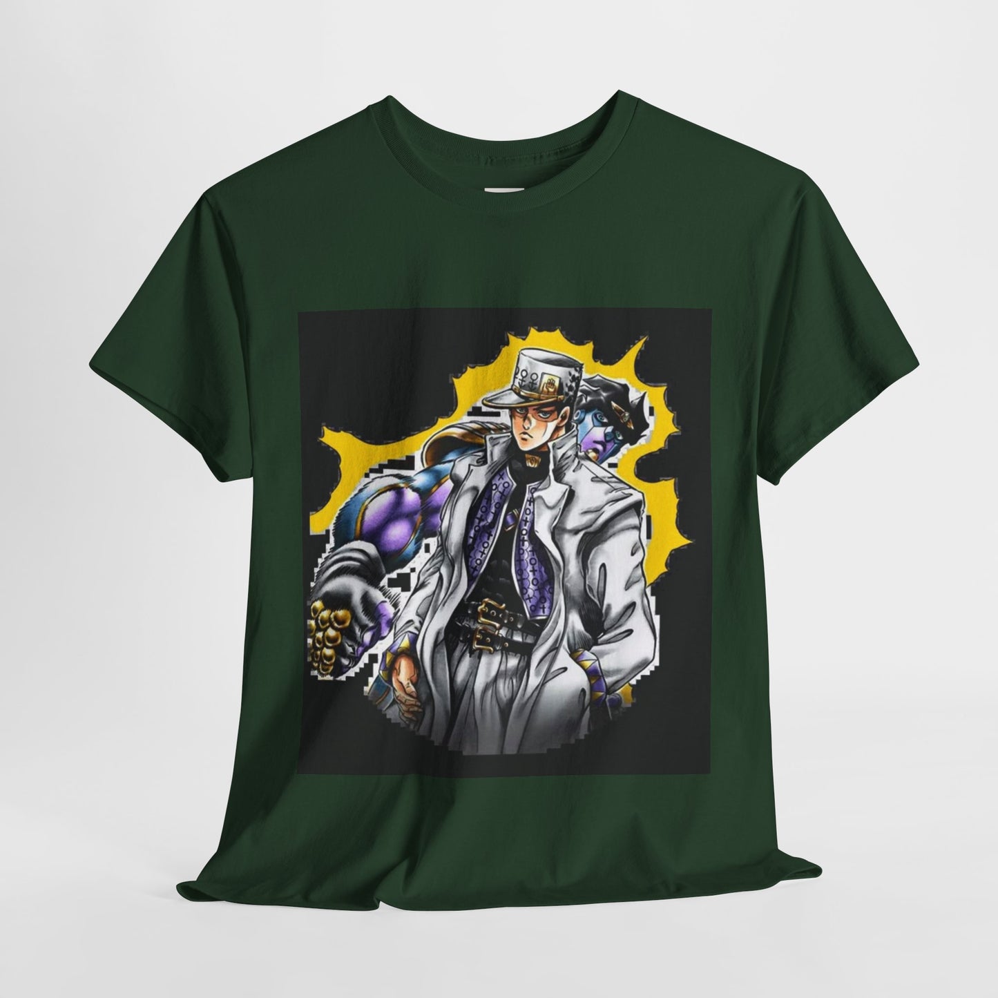 Jojo's Bizarre Adventure Jotaro Kujo Unisex Heavy Cotton Tee - Vibrant and Stylish Design for Otaku Heads