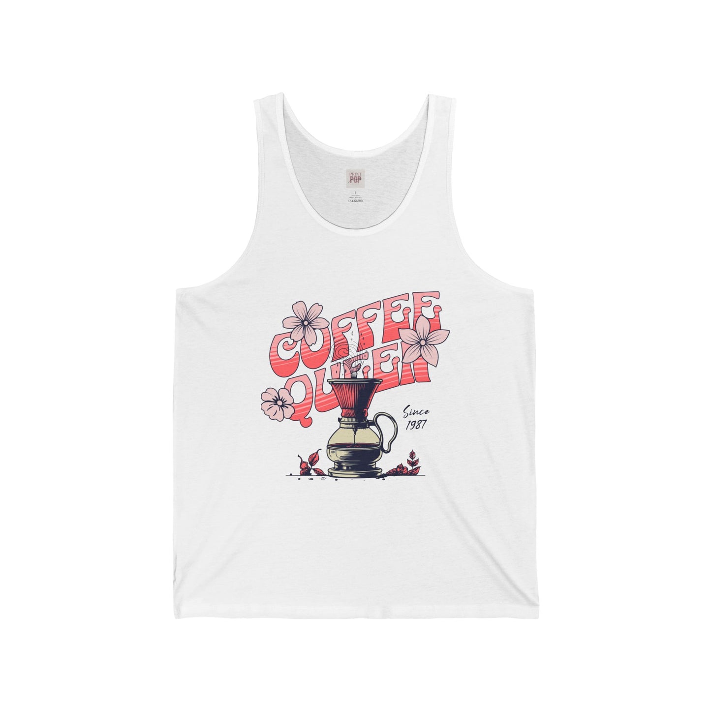 Coffee Queen Unisex Jersey Tank - Casual Summer Tee for Coffee Lovers