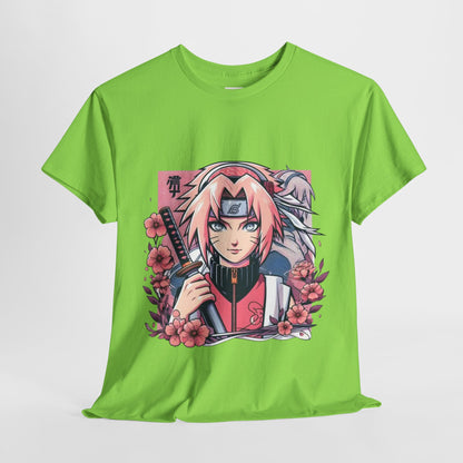 Naruto Shippuden Sakura Unisex Heavy Cotton Tee - Vibrant and Stylish Design for Otaku Heads