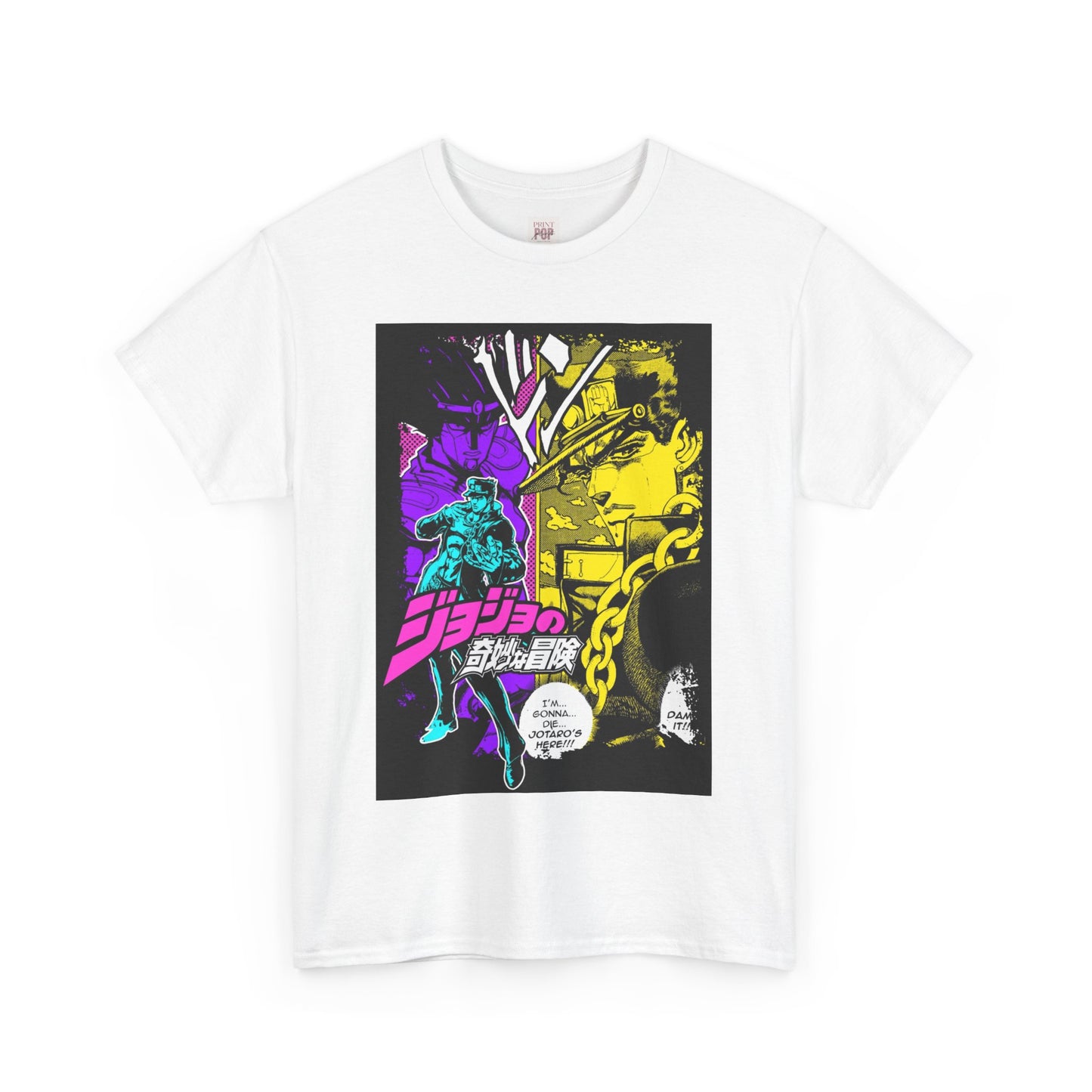 Jojo's Bizarre Adventure Jotaro Kujo Unisex Heavy Cotton Tee - Vibrant and Stylish Design for Otaku Heads