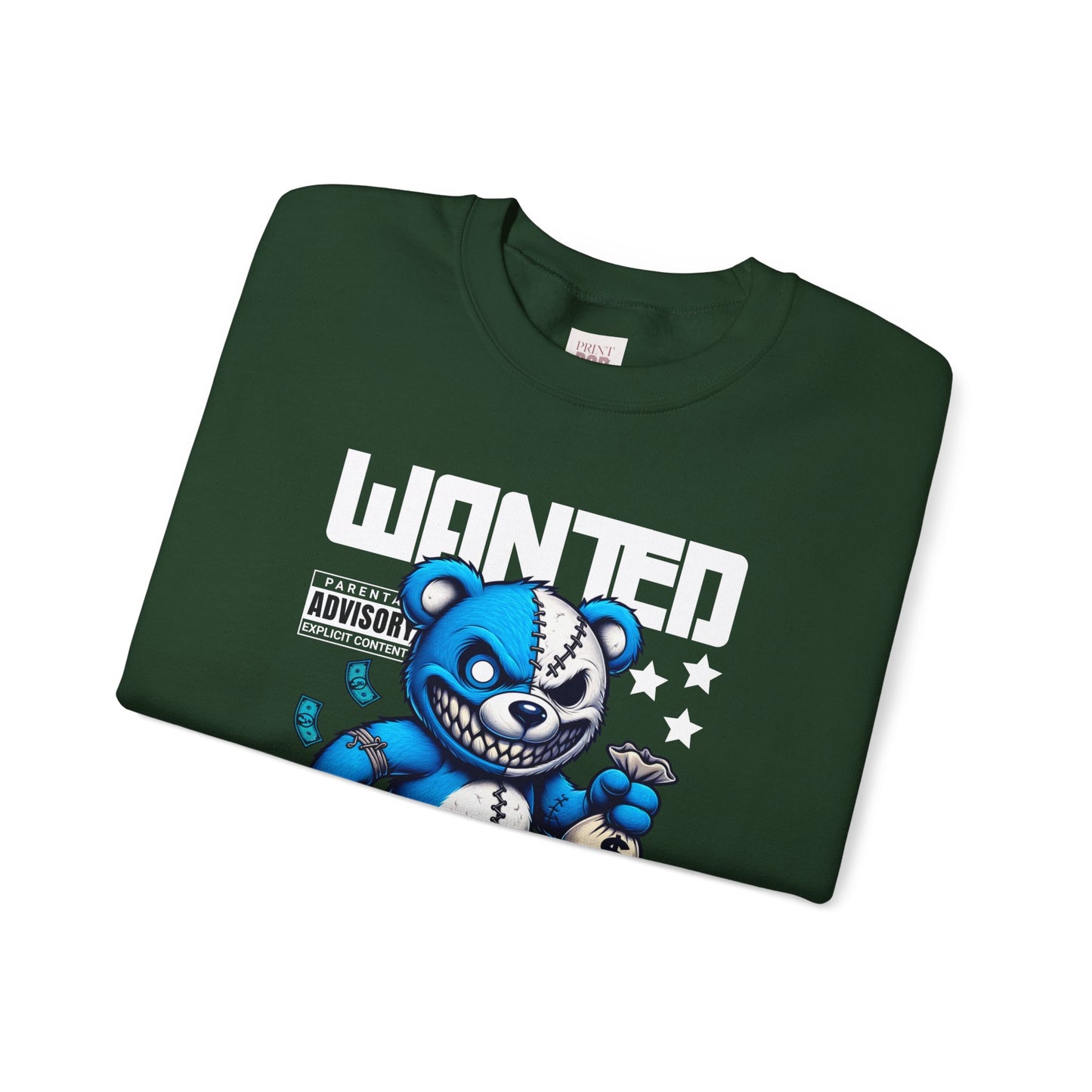 Wanted Dead or Alive Graphic Crewneck Unisex Heavy Blend Sweatshirt - Premium and Stylish