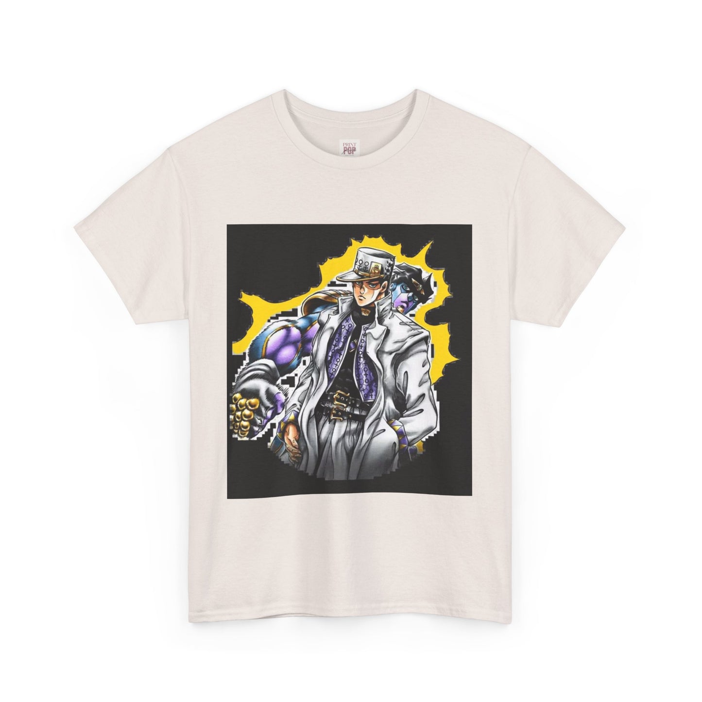 Jojo's Bizarre Adventure Jotaro Kujo Unisex Heavy Cotton Tee - Vibrant and Stylish Design for Otaku Heads