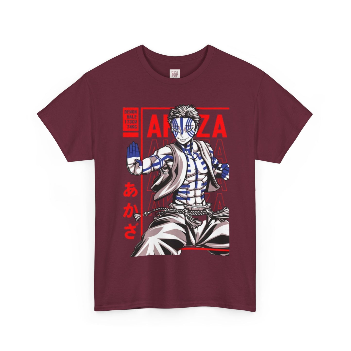 Demon Slayer Akaza Unisex Heavy Cotton Tee - Vibrant and Stylish Design for Otaku Heads