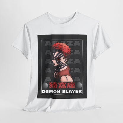 Demon Slayer Akaza Unisex Heavy Cotton Tee - Vibrant and Stylish Design for Otaku Heads