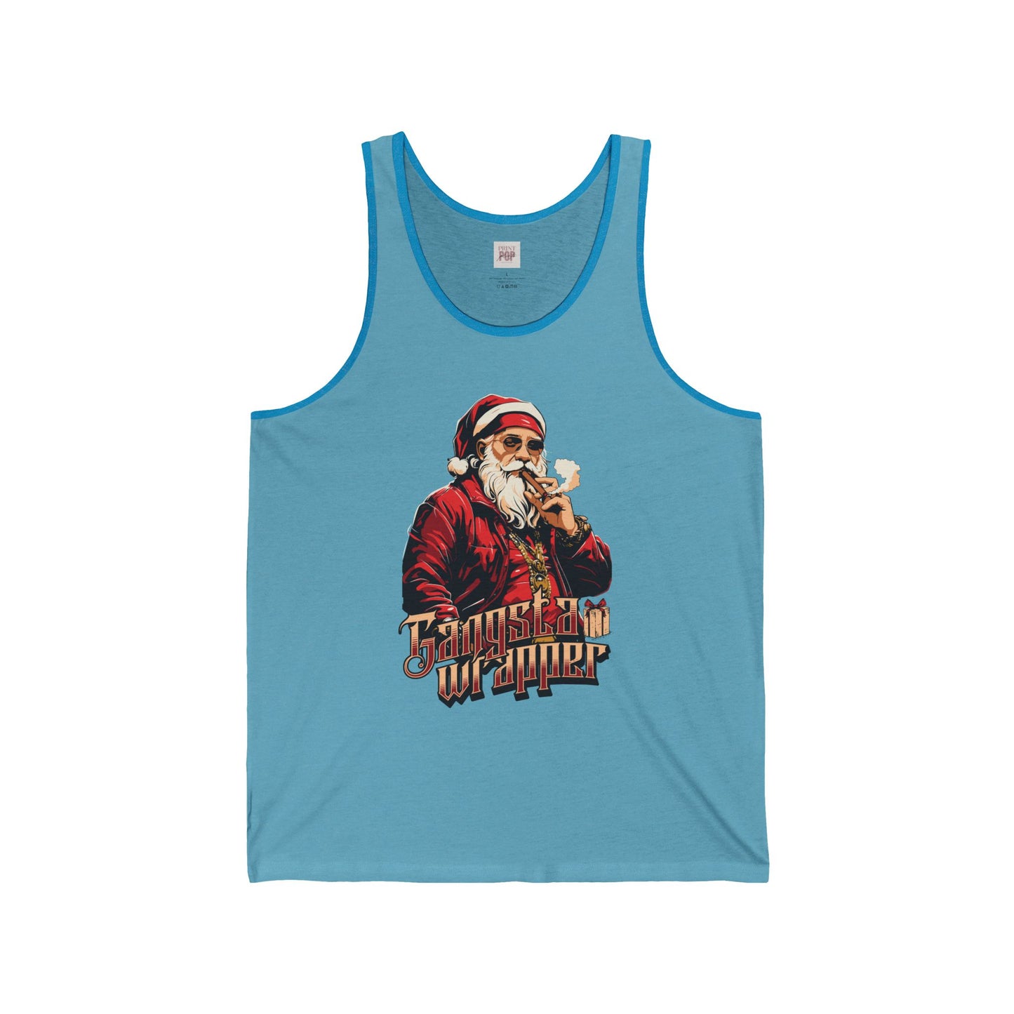 Funny Santa Wrapper Unisex Heavy Blend Premium Jersey Tank