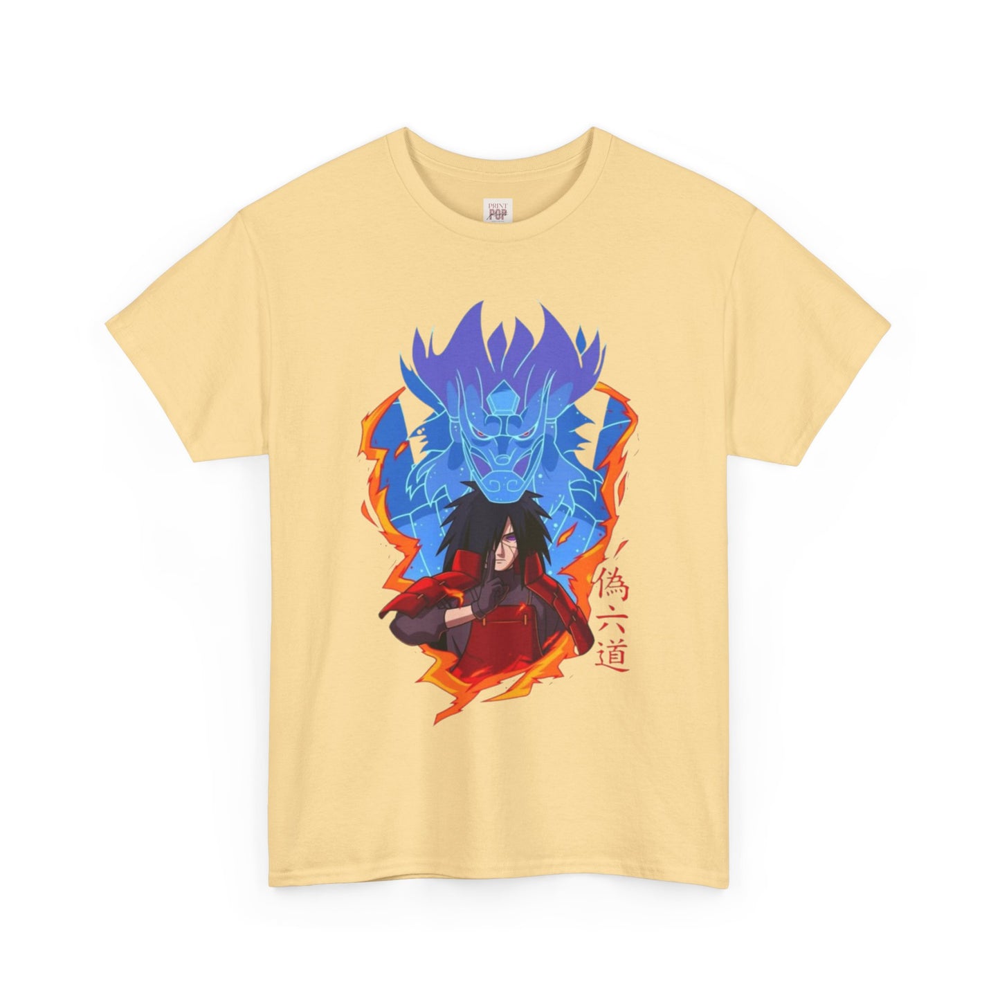 Naruto Shippuden Uchiha Madara Unisex Heavy Cotton Tee - Vibrant and Stylish Design for Otaku Heads