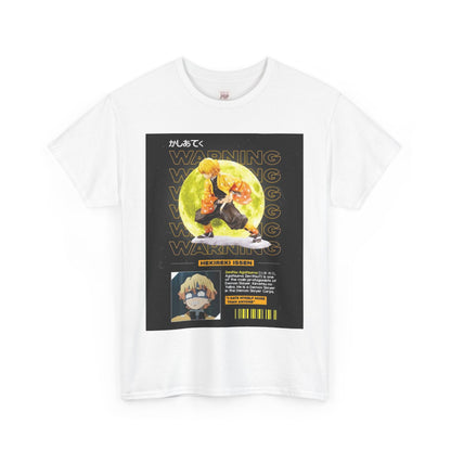 Demon Slayer Agatsuma Zenitsu Unisex Heavy Cotton Tee - Vibrant and Stylish Design for Otaku Heads