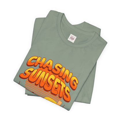 Chasing Sunsets Unisex Jersey Tee - Always Sunshine Vibes