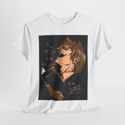 Death Note Light Yagami Unisex Heavy Cotton Tee - Vibrant and Stylish Design for Otaku Heads