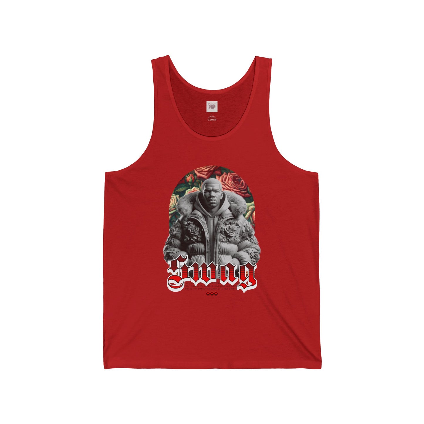 Unisex Jersey Tank - Vintage 'Swag' Design with Roses