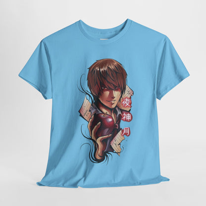 Death Note Light Yagami Unisex Heavy Cotton Tee - Vibrant and Stylish Design for Otaku Heads