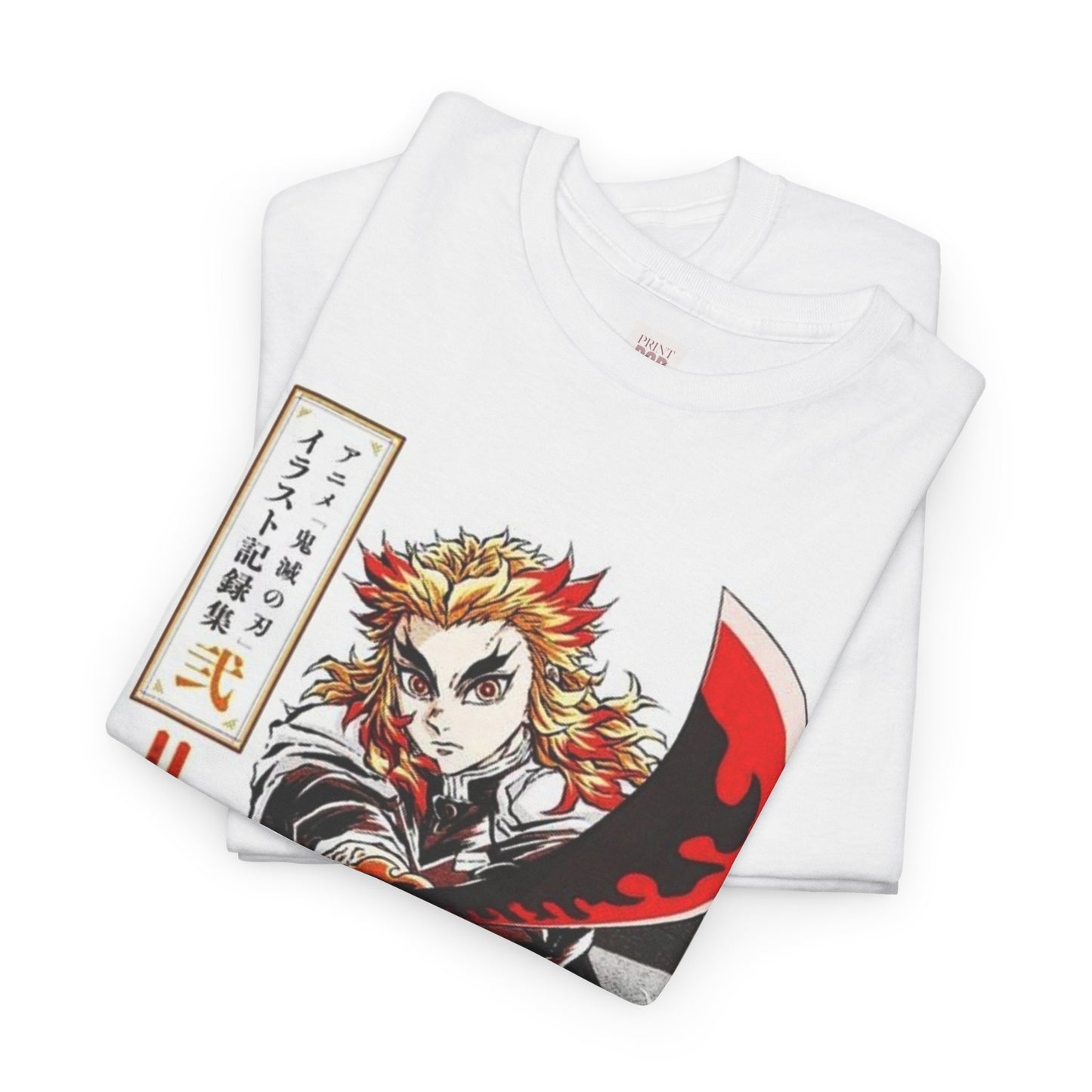 Demon Slayer Kyōjurō Rengoku Unisex Heavy Cotton Tee - Vibrant and Stylish Design for Otaku Heads