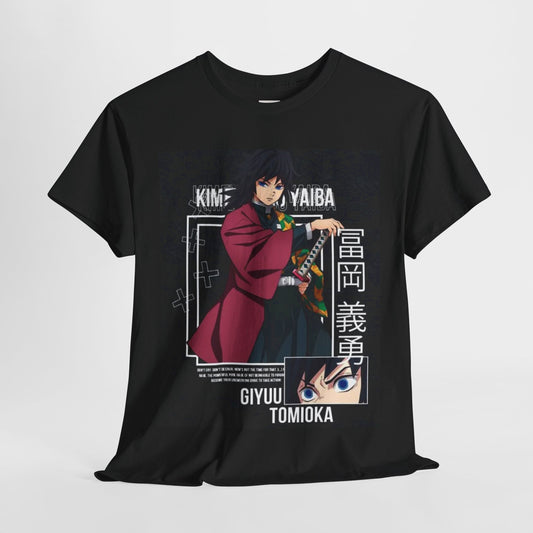 Demon Slayer Giyu Tomioka Unisex Heavy Cotton Tee - Vibrant and Stylish Design for Otaku Heads