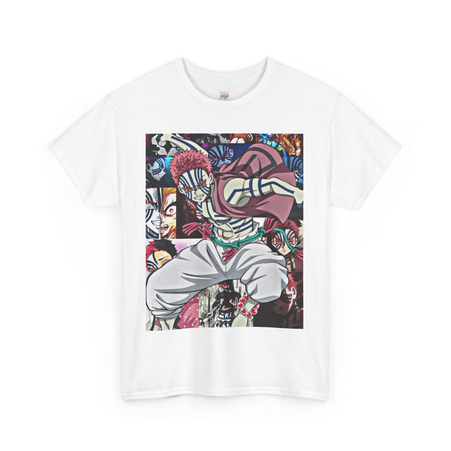 Demon Slayer Akaza Unisex Heavy Cotton Tee - Vibrant and Stylish Design for Otaku Heads