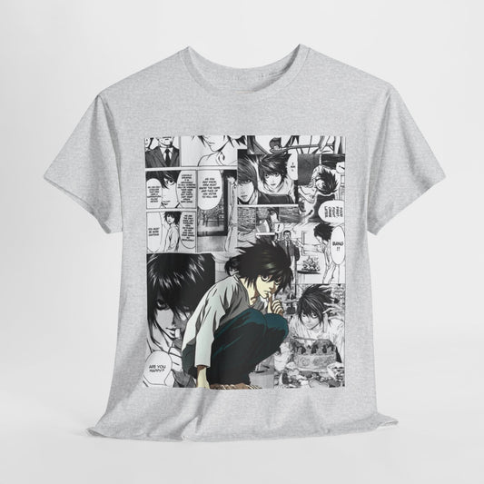 Death Note L Lawliet Unisex Heavy Cotton Tee - Vibrant and Stylish Design for Otaku Heads