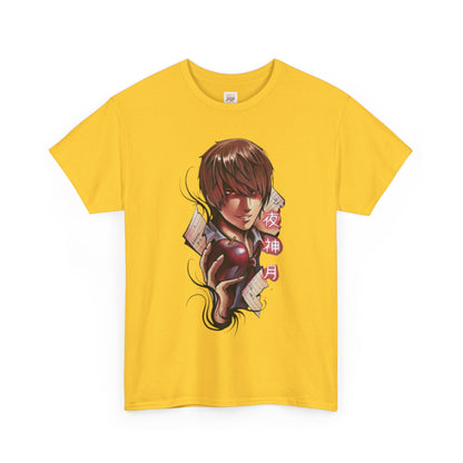 Death Note Light Yagami Unisex Heavy Cotton Tee - Vibrant and Stylish Design for Otaku Heads