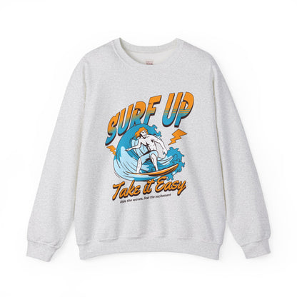 Surf Up Crewneck Sweatshirt - Unisex Heavy Blend for Chill Vibes