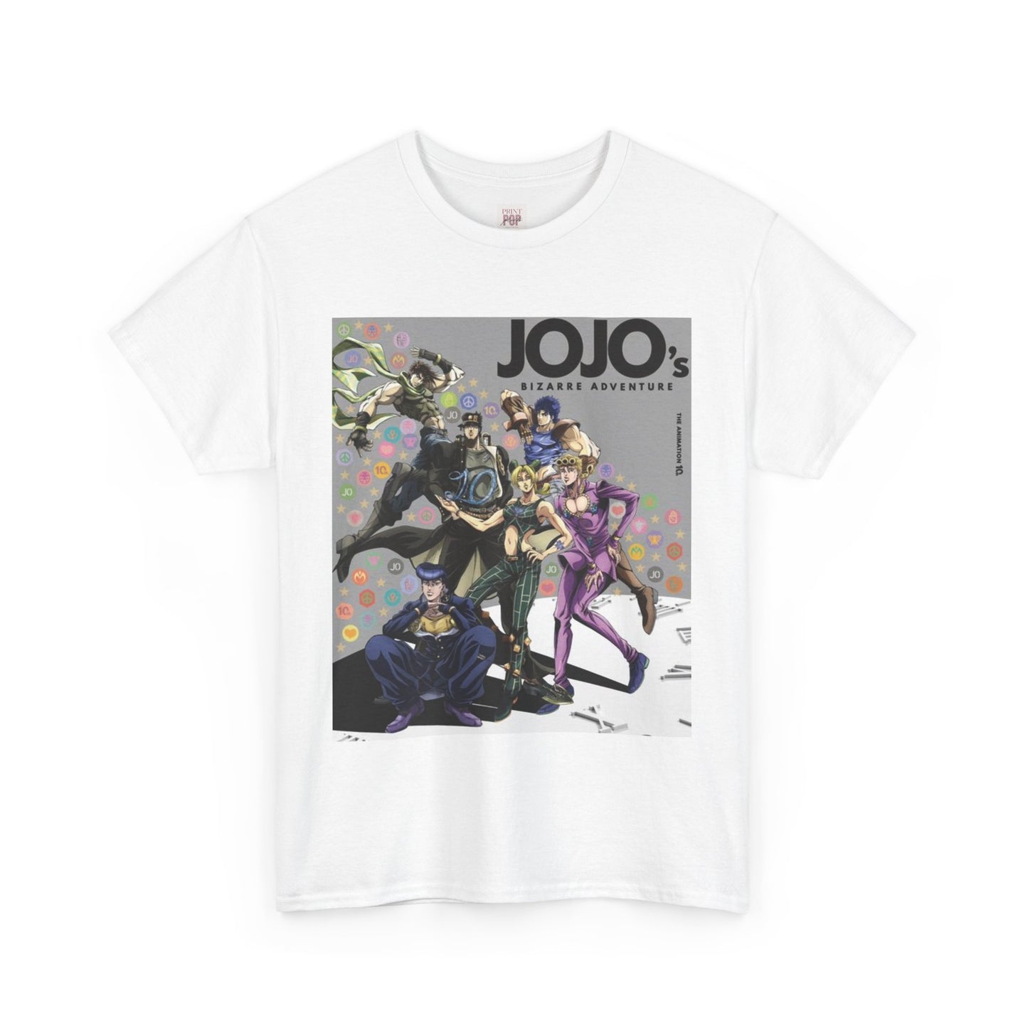 Jojo's Bizarre Adventure Unisex Heavy Cotton Tee - Vibrant and Stylish Design for Otaku Heads