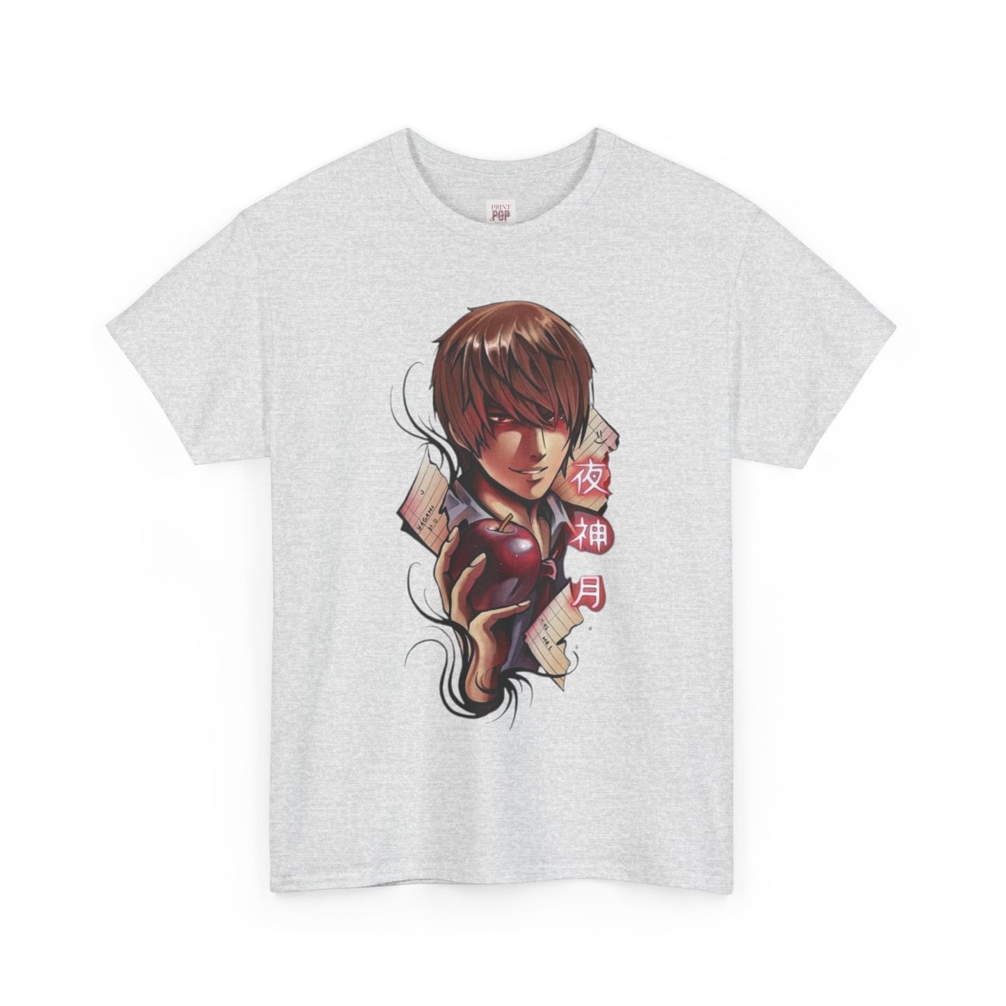 Death Note Light Yagami Unisex Heavy Cotton Tee - Vibrant and Stylish Design for Otaku Heads