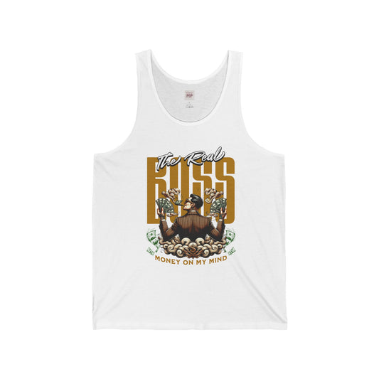 Unisex Jersey Tank - "The Real Boss" Money on My Mind Design