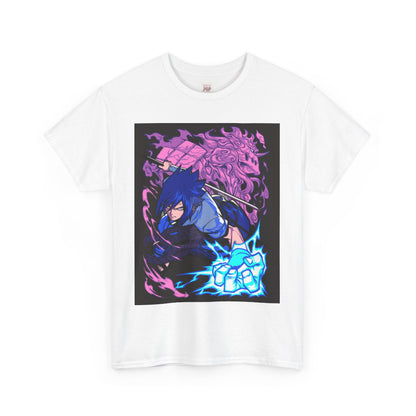 Naruto Shippuden Uchiha Sasuke Unisex Heavy Cotton Tee - Vibrant and Stylish Design for Otaku Heads