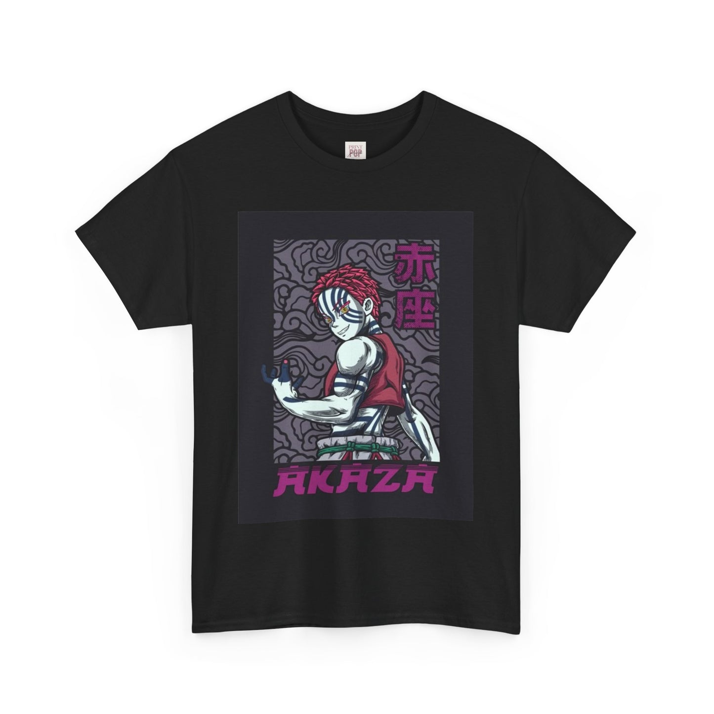 Demon Slayer Akaza Unisex Heavy Cotton Tee - Vibrant and Stylish Design for Otaku Heads