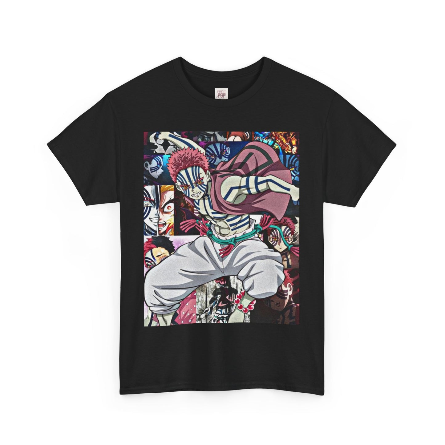 Demon Slayer Akaza Unisex Heavy Cotton Tee - Vibrant and Stylish Design for Otaku Heads