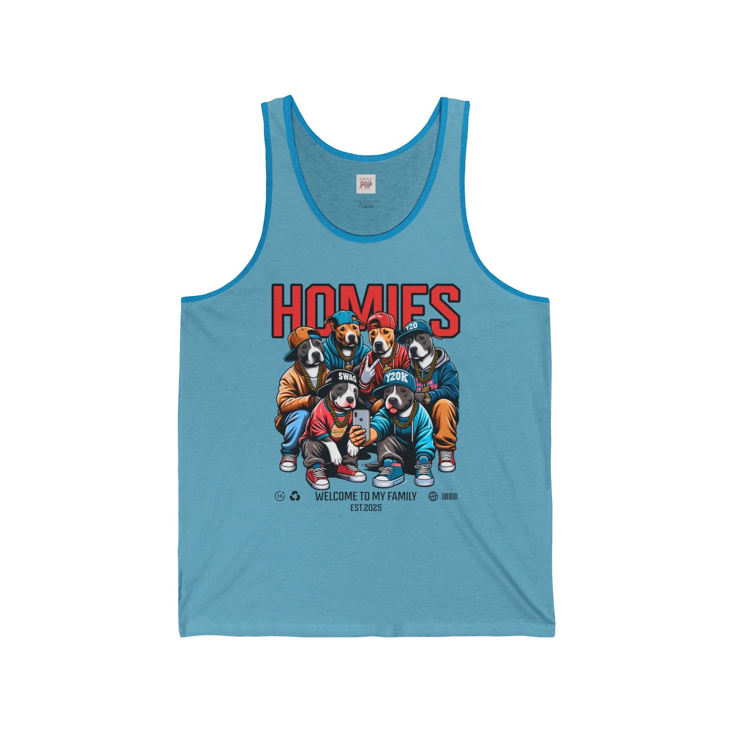 Homies Unisex Jersey Tank - Cool Graphic Tee for Friends & Family