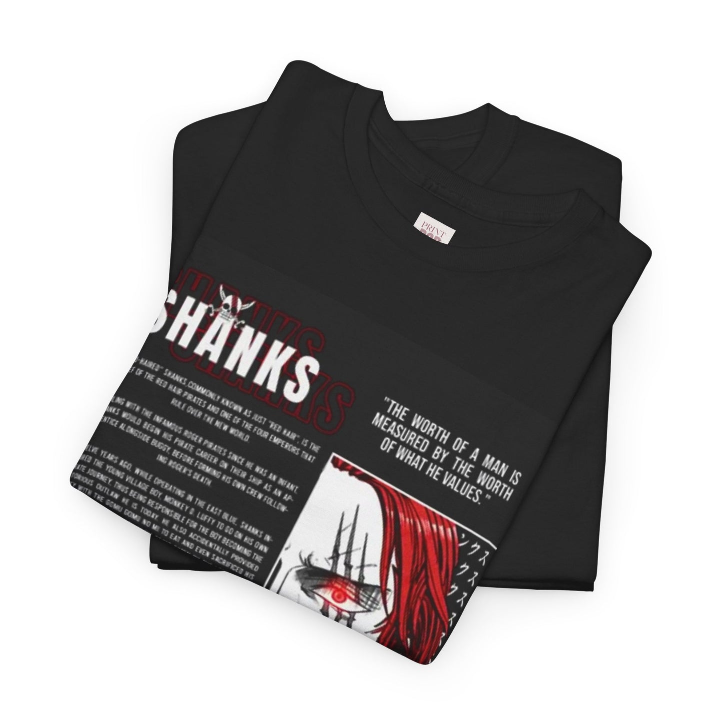 Shanks Inspired Unisex Heavy Cotton Tee - Anime Fan T-Shirt