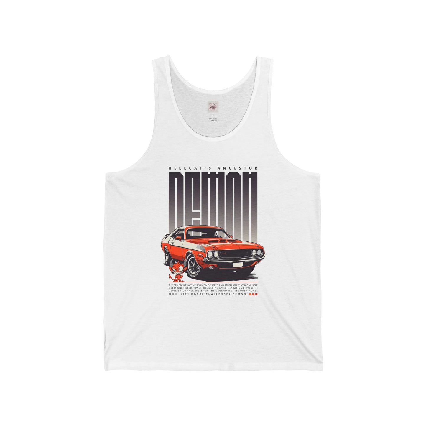 Classic Muscle Car Unisex Jersey Tank - Hellcat's Ancestor Design