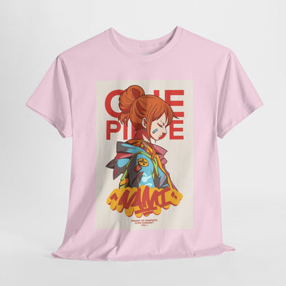 One Piece Nami Unisex Heavy Cotton Tee - Vibrant and Stylish Design for Otaku Heads