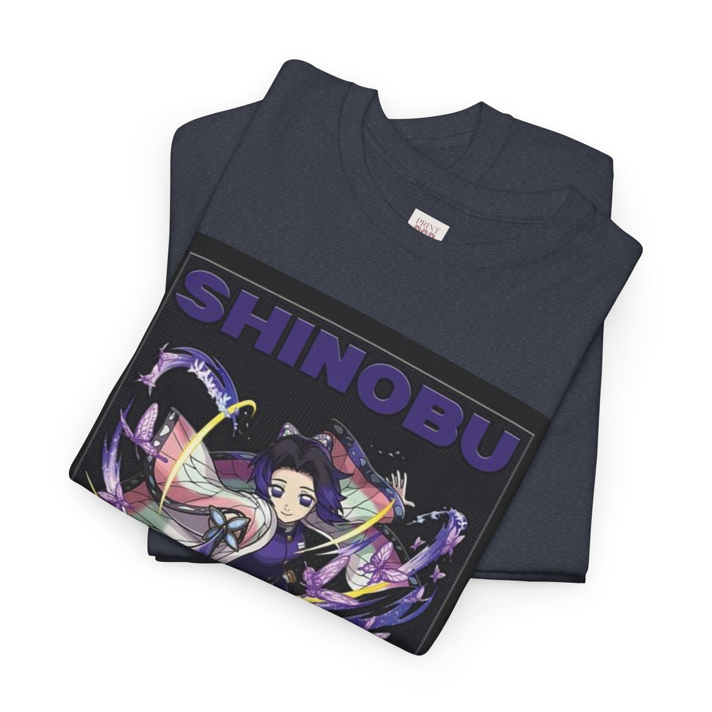 Demon Slayer Kocho Shinobu Unisex Heavy Cotton Tee - Vibrant and Stylish Design for Otaku Heads