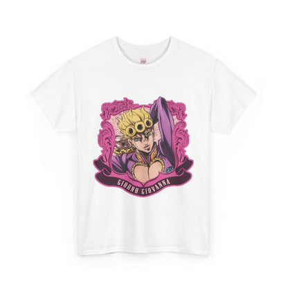 Jojo's Bizarre Adventure Giorno Giovanna Unisex Heavy Cotton Tee - Vibrant and Stylish Design for Otaku Heads