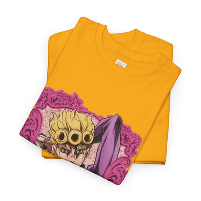 Jojo's Bizarre Adventure Giorno Giovanna Unisex Heavy Cotton Tee - Vibrant and Stylish Design for Otaku Heads