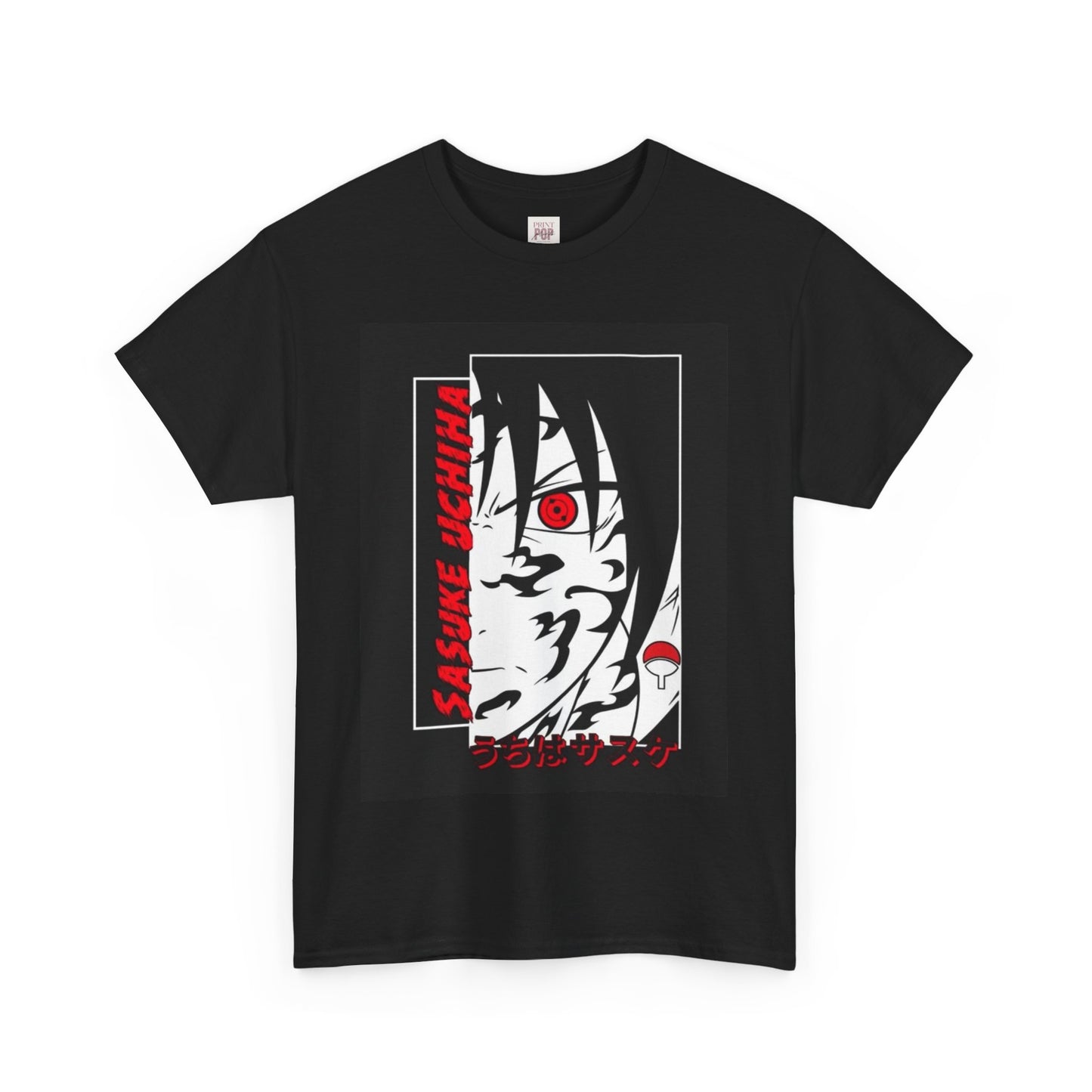 Naruto Shippuden Uchiha Sasuke Unisex Heavy Cotton Tee - Vibrant and Stylish Design for Otaku Heads