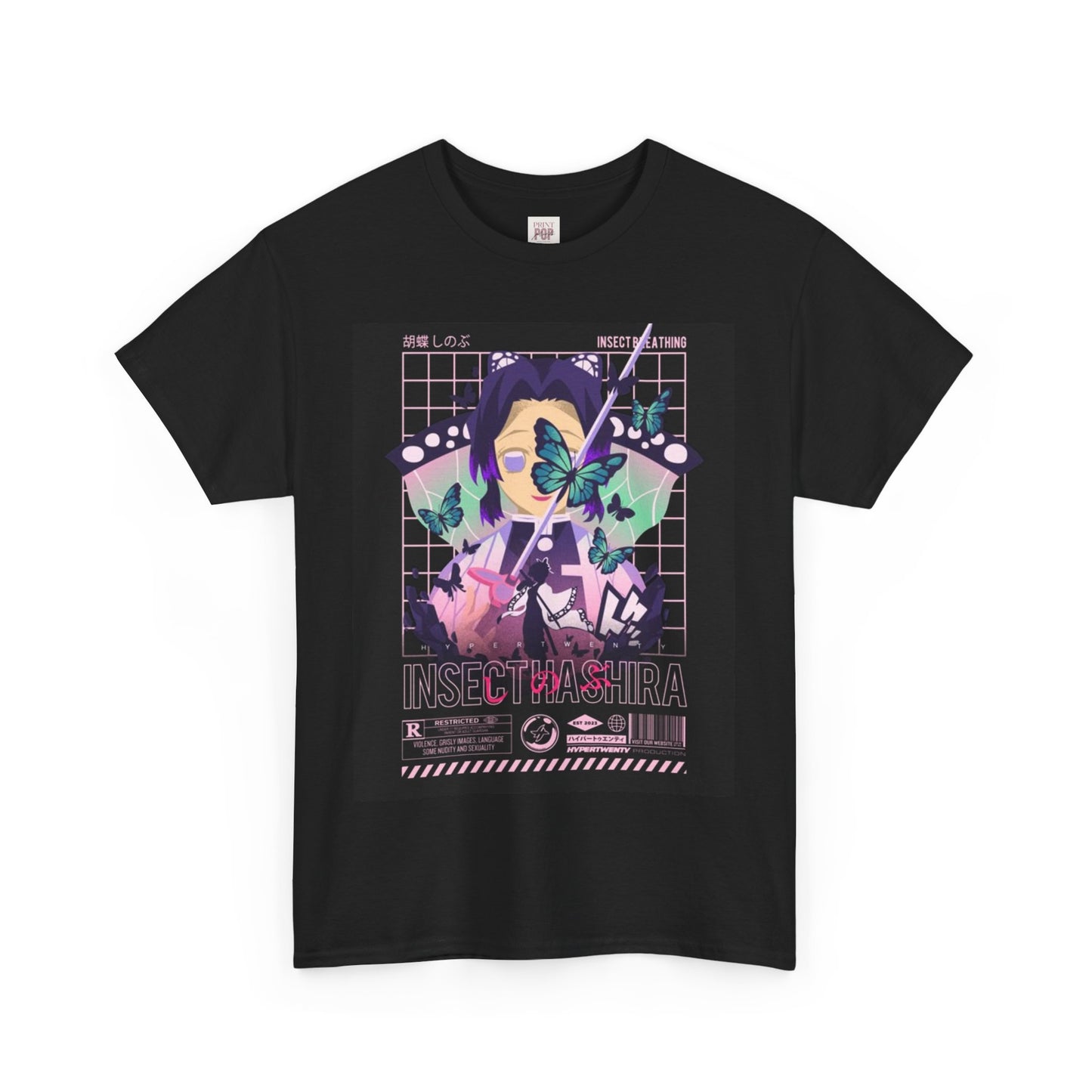 Demon Slayer Kocho Shinobu Unisex Heavy Cotton Tee - Vibrant and Stylish Design for Otaku Heads