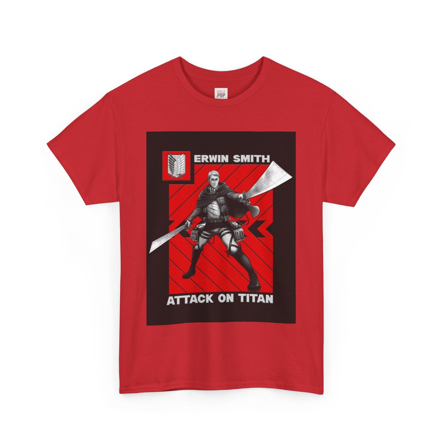 Attack On Titan Erwin Smith Unisex Heavy Cotton Tee - Vibrant and Stylish Design for Otaku Heads