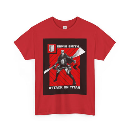 Attack On Titan Erwin Smith Unisex Heavy Cotton Tee - Vibrant and Stylish Design for Otaku Heads