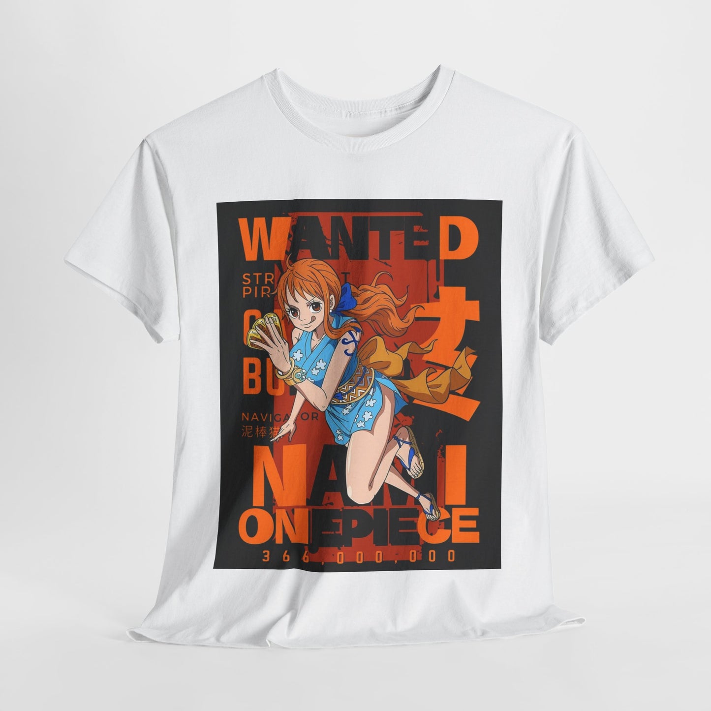 One Piece Nami Unisex Heavy Cotton Tee - Vibrant and Stylish Design for Otaku Heads