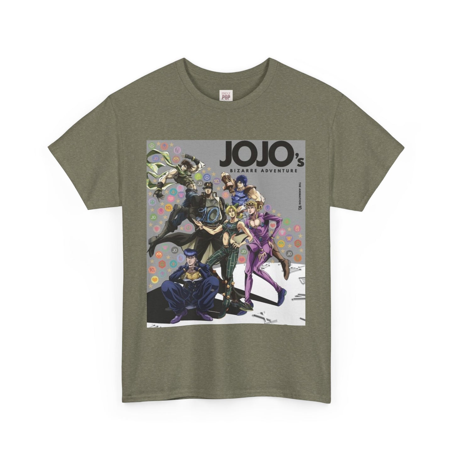 Jojo's Bizarre Adventure Unisex Heavy Cotton Tee - Vibrant and Stylish Design for Otaku Heads