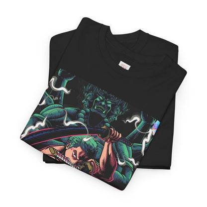 One Piece Zoro Unisex Heavy Cotton Tee - Vibrant and Stylish Design for Otaku Heads