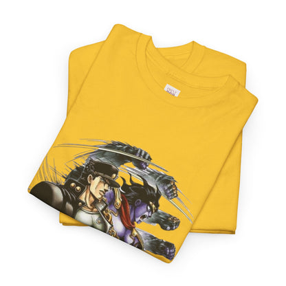 Jojo's Bizarre Adventure Jotaro Kujo Unisex Heavy Cotton Tee - Vibrant and Stylish Design for Otaku Heads