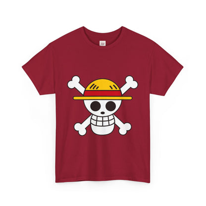 One Piece Logo Unisex Heavy Cotton Tee - Vibrant and Stylish Design for Otaku Heads